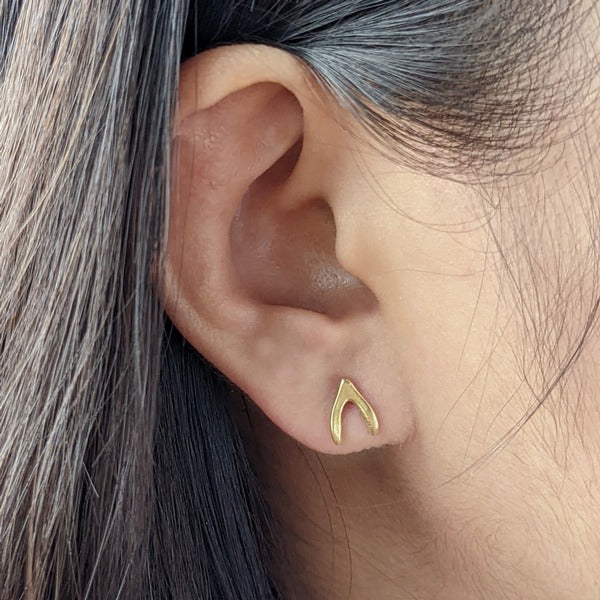 Bronze Wishbone Stud Earrings | Marmalade | boogie + birdie
