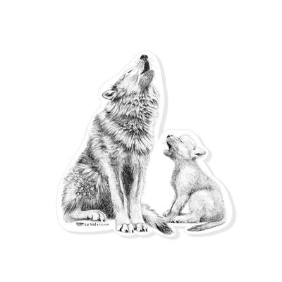 Wolf Howling with Cub Sticker | Le Nid Atelier | boogie + birdie