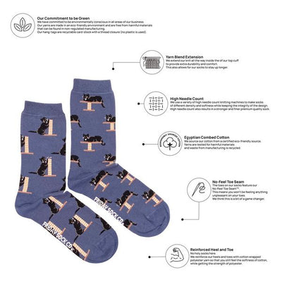 Women's Cozy Black Cat Socks | Friday Sock Co. | boogie + birdie