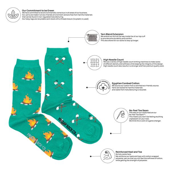Women's Campfire & Marshmallow Socks  | Friday Sock Co. | boogie + birdie