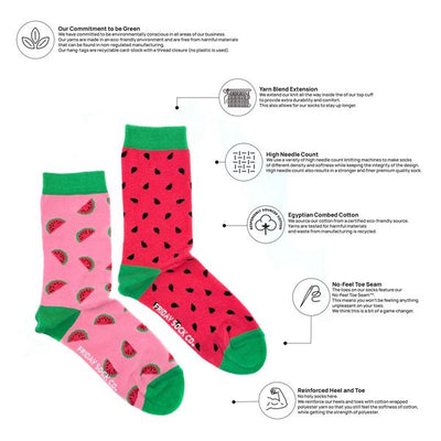 Women's Inside Out Watermelon Socks | Friday Sock Co. | boogie + birdie