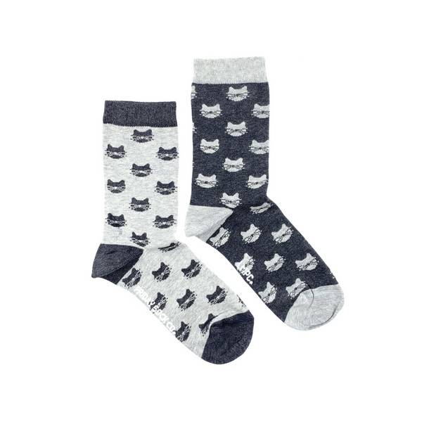 Women's Inverted Grey Cat Socks | Friday Sock Co. | boogie + birdie