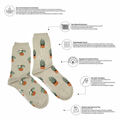 Women's Small House Plant Socks | Friday Sock Co. | boogie + birdie