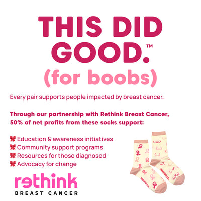Women's Breast Cancer Charity Socks | Friday Sock Co. | boogie + birdie