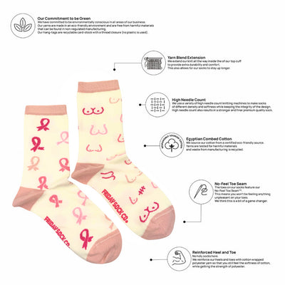 Women's Breast Cancer Charity Socks | Friday Sock Co. | boogie + birdie