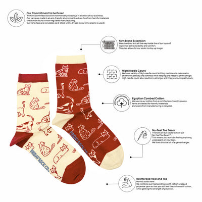Women's Cats Charity Socks | Friday Sock Co. | boogie + birdie