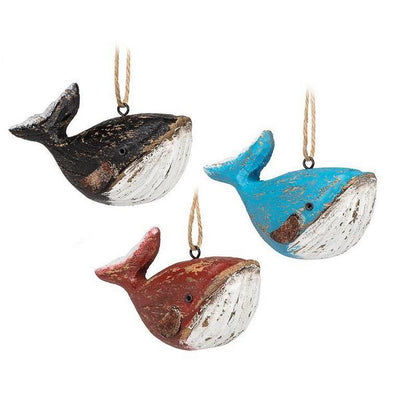 Blue Whale Carved Wooden Ornament | Ornaments | boogie + birdie