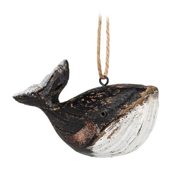 Black Whale Carved Wooden Ornament | Ornaments | boogie + birdie