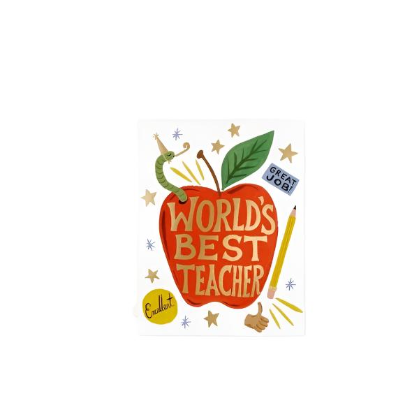 World's Best Teacher Card | Rifle Paper Co. | boogie + birdie

