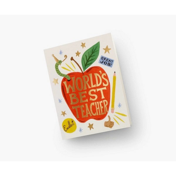World's Best Teacher Card | Rifle Paper Co. | boogie + birdie


