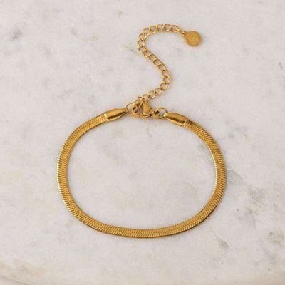 Gold Sasha Herringbone Waterproof Bracelet | Lover's Tempo | boogie + birdie