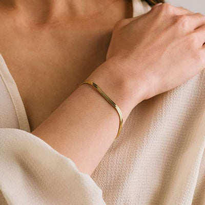 Gold Sasha Herringbone Waterproof Bracelet | Lover's Tempo | boogie + birdie