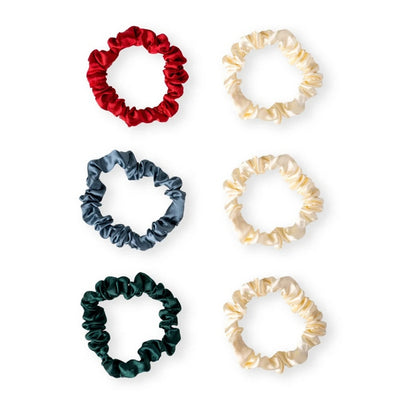 Festive Red Satin Scrunchies | Set of 6 | Crush | boogie + birdie