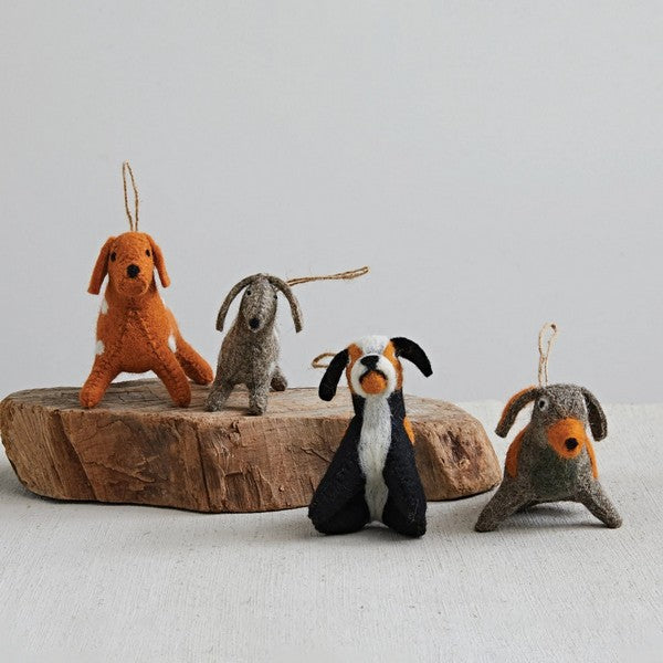 Felt Grey Dog with White Spots | Ornaments | boogie + birdie