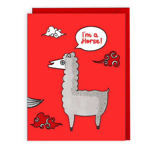Horse Lunar New Year Card | Evil Llama and Friends | boogie + birdie