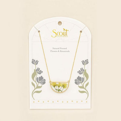 Yellow Baby's Breath Pressed Flower Gold Necklace | Scout | boogie + birdie
