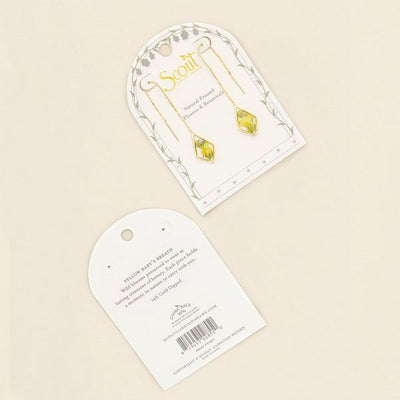Yellow Baby's Breath Pressed Flower Gold Threader Earrings | Scout | boogie + birdie