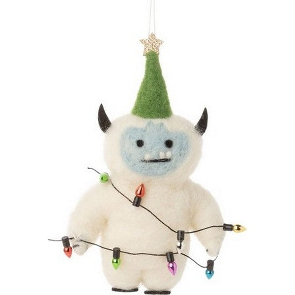 Yeti with String Lights Felt Ornament | Holiday | boogie + birdie

