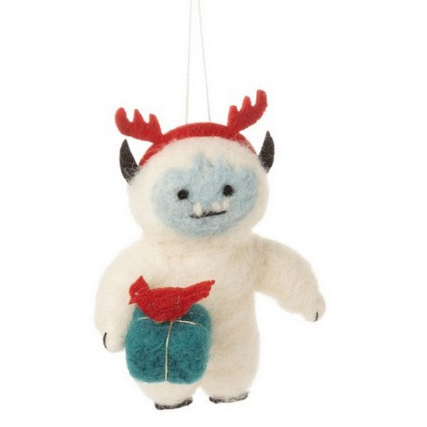 Yeti with Present Felt Ornament | Holiday | boogie + birdie