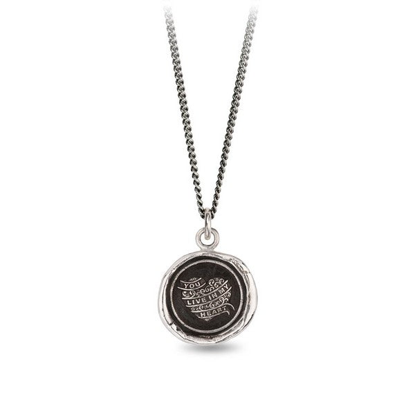 Silver You Live In My Heart Pyrrha Talisman Necklace
