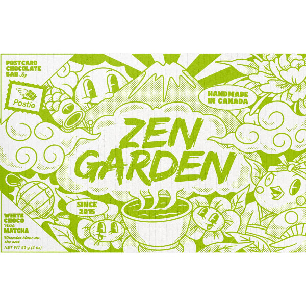 Zen Garden Matcha White Chocolate Postcard Bar | Postie | boogie + birdie