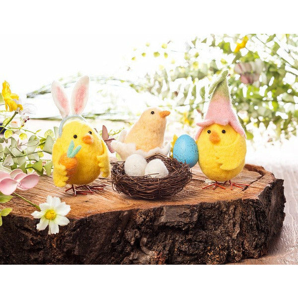 Felt Chick in Flower Hat with Egg | Shop a selection of home goods at boogie + birdie
