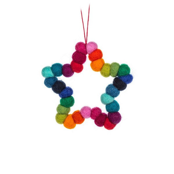 Rainbow Star PomPom Ornament | boogie + birdie