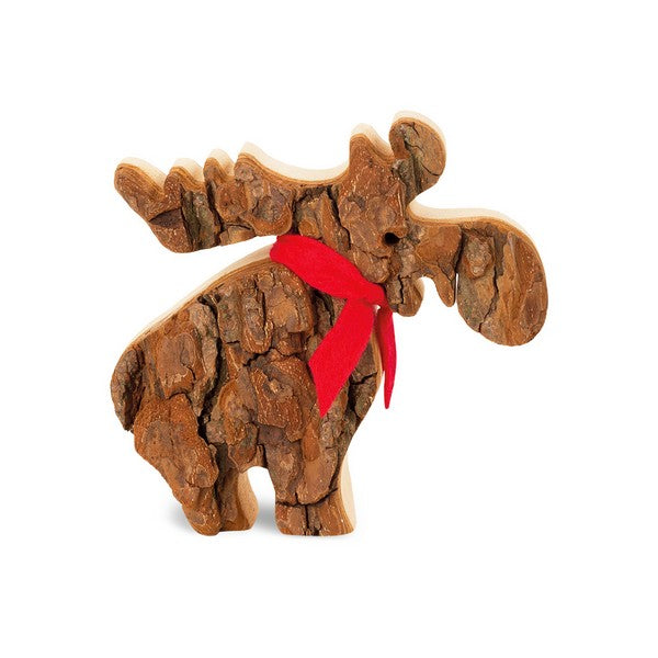 Medium Wooden Bark Moose | Shop Waldfabrik wood decorations at boogie + birdie in Ottawa.