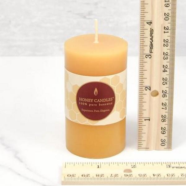 Small Round Pillar Beeswax Candle