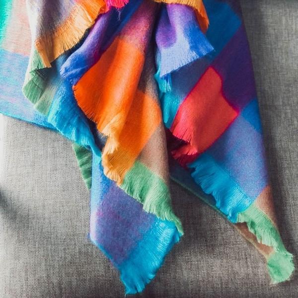 Multi Check Alpaca Throw