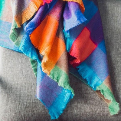Multi Check Alpaca Throw
