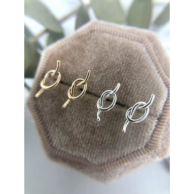 Silver Open Fire Knot Studs