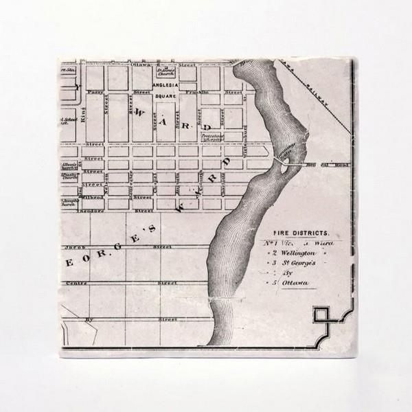 Vintage Ottawa Map Coaster Set