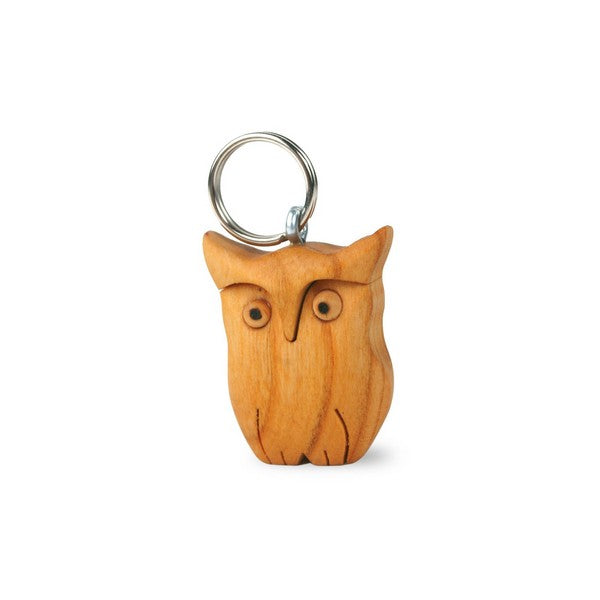 Wood Owl Key Ring