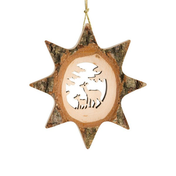 Mother Deer in Star Wood Ornament | Shop ornaments at boogie + birdie in Ottawa.