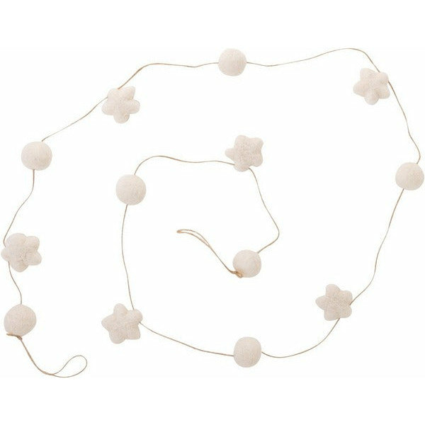 White Stars and Balls Felt Garland | Holiday | boogie + birdie

