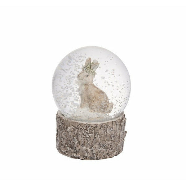 Small Frosted White Rabbit Snow Globe | Holiday | boogie + birdie

