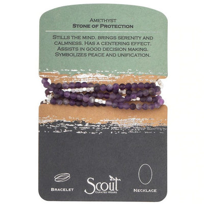 Amethyst - Stone of Protection Wrap Bracelet / Necklace