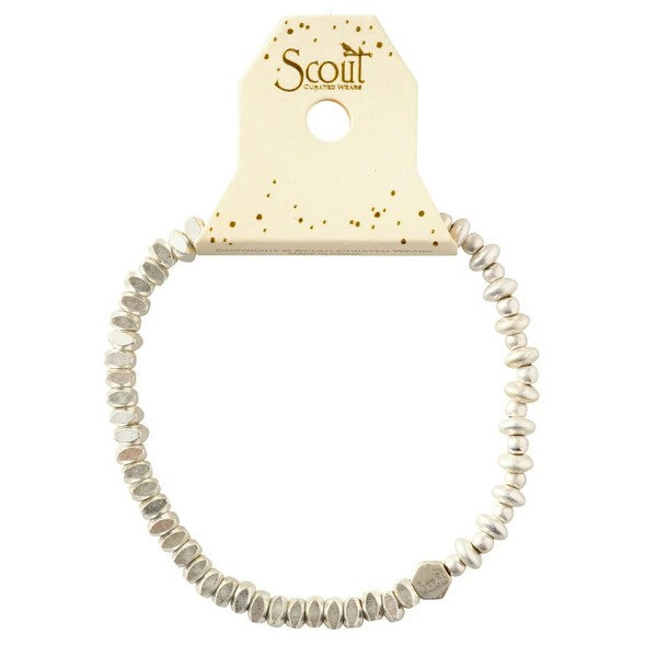 Silver Mini Mixed Beads Stacking Bracelet