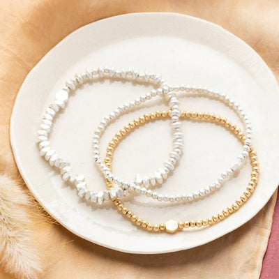 Silver Mini Mixed Beads Stacking Bracelet | Scout Jewellery | boogie + birdie