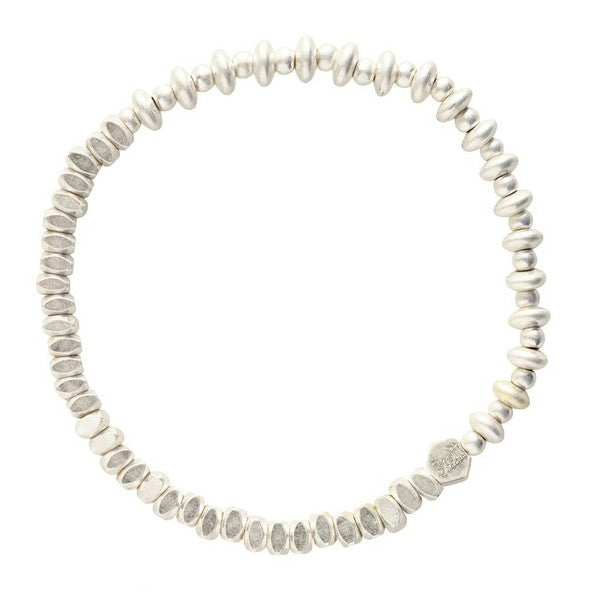 Silver Mini Mixed Beads Stacking Bracelet
