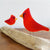 Adult and Chick Glass Cardinal Pair on Perch Decor | Shop glass art at boogie + birdie in Ottawa.