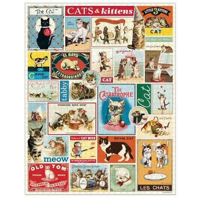 Cats & Kittens 1000 Piece Puzzle | Cavallini Paper & Co. | Shop vintage styles and prints at boogie + birdie
