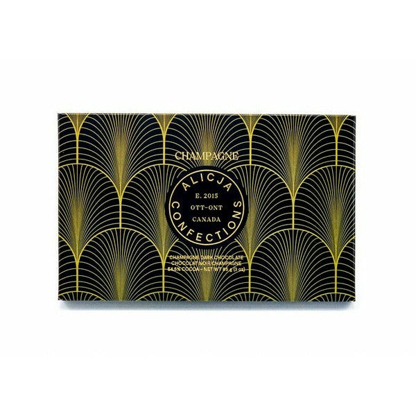Champagne Dark Chocolate Postcard Bar | Alicja Confections - boogie + birdie