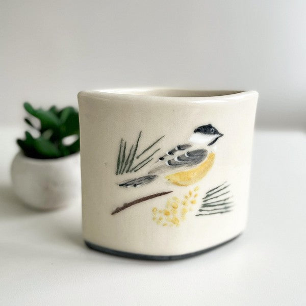 Chickadee Toothbrush Holder/Vase | Pottery | boogie + birdie

