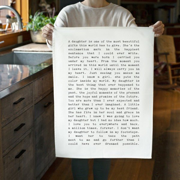 Daughter Typewriter Tea Towel