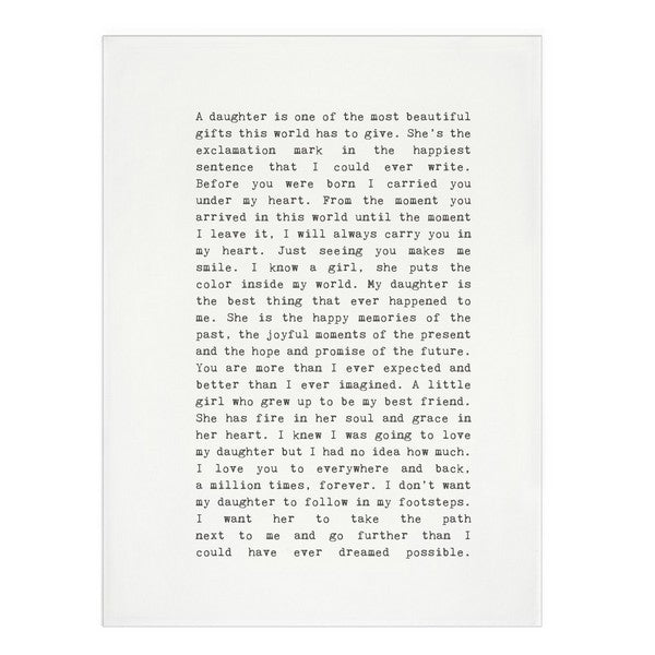 Daughter Typewriter Tea Towel