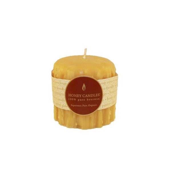 3" Heritage Drip Beeswax Pillar Candle | Honey Candles | Shop a selection of candles at boogie + birdie