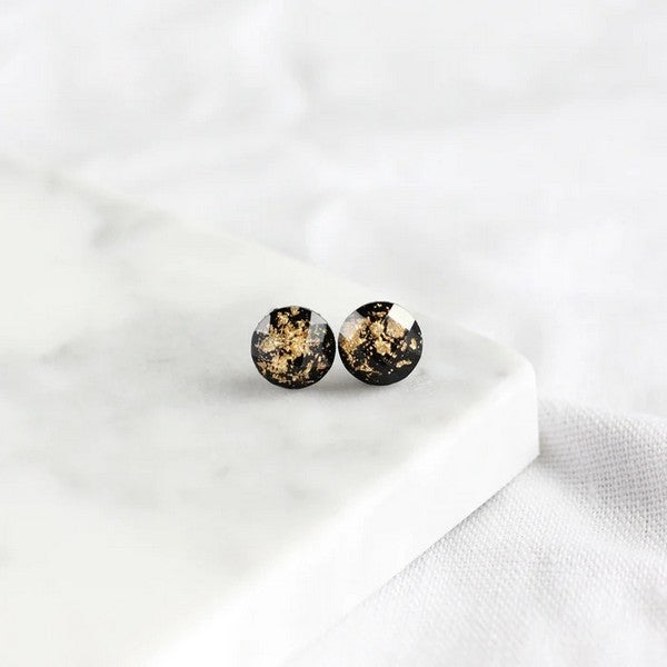 Black Gold Flake Stud Earrings | Birch Jewellery | Shop a selection of jewellery at boogie + birdie 