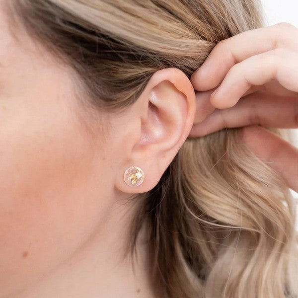 Pink Gold Flake Stud Earrings | Birch Jewellery | Shop a selection of jewellery at boogie + birdie 